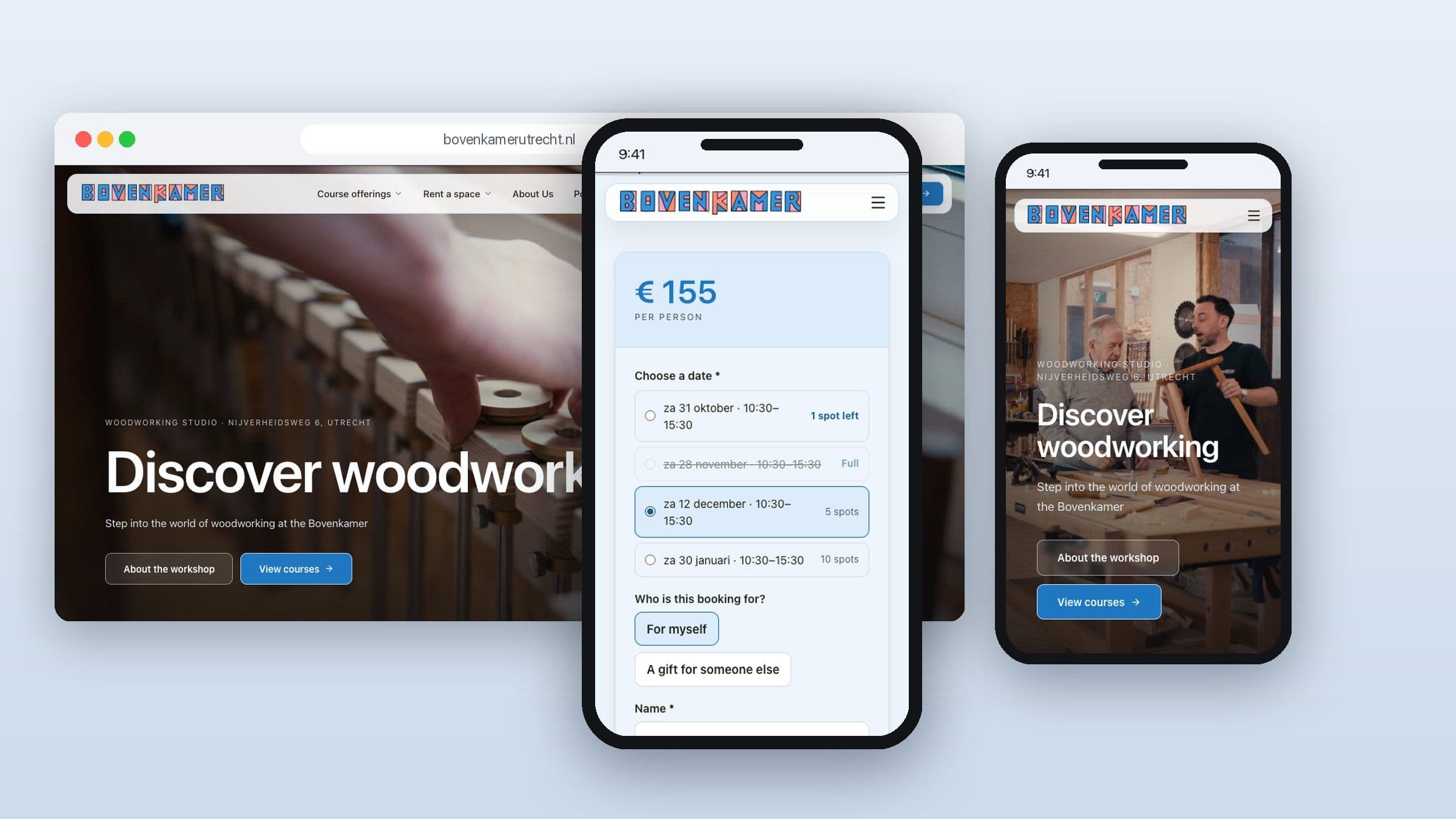 De Bovenkamer: the workshop that books itself
